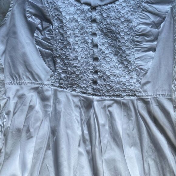Free People Half Moon Mini Dress Crochet Sleeveless Ruffle White Cotton Medium - Picture 6 of 14